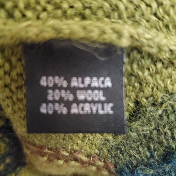 New Tey-Art ALPACA Blend Floral Embroidered Sweater Cardigan Size M Tabask #1 - Picture 8 of 8